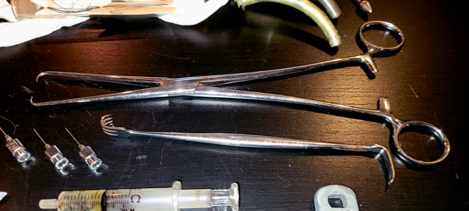 Amazing Lot Of Vintage Surgical Nursing Tools Instruments Syringe Mask Trocars