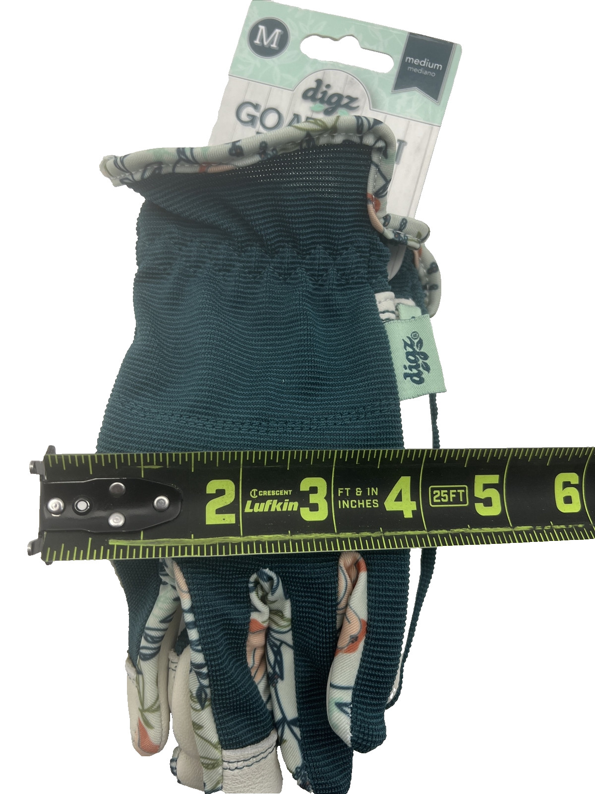 digz Goatskin Hybrid Gloves Leather Palm Garden Safety Cuff Medium NEW