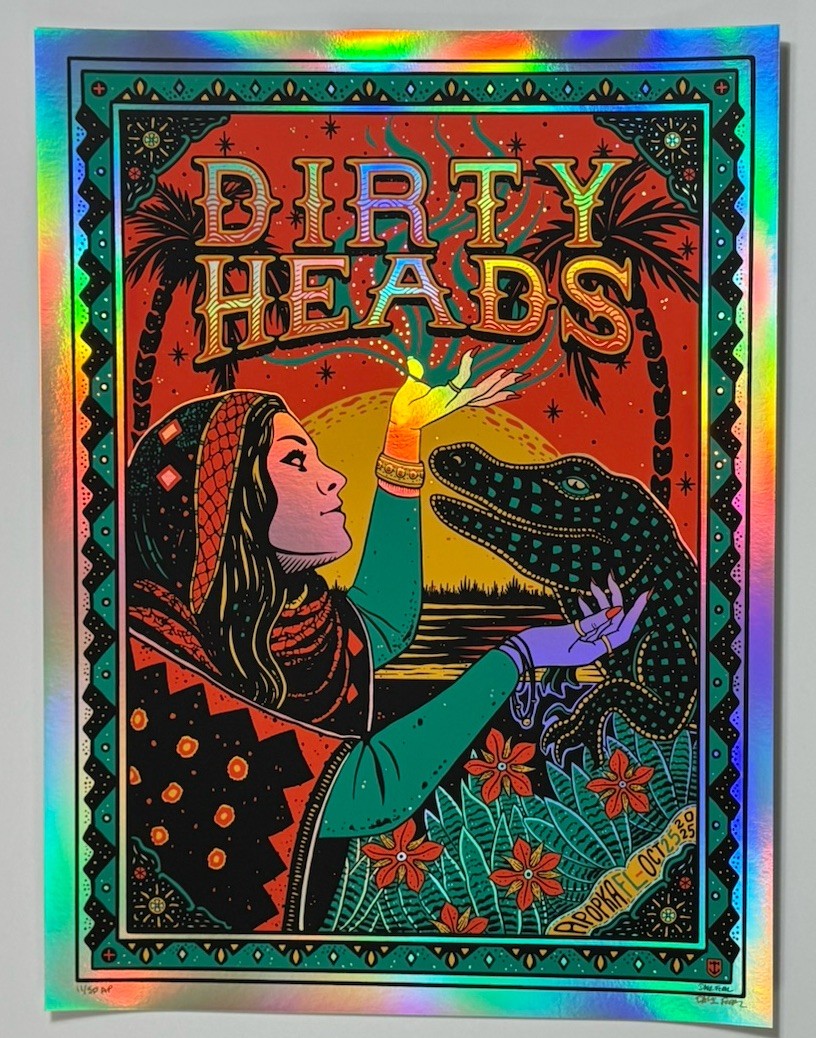 Dirty Heads Poster Apopka Amp FL 2025 Silkscreen #’d X/50 Dave Foral Signed FOIL