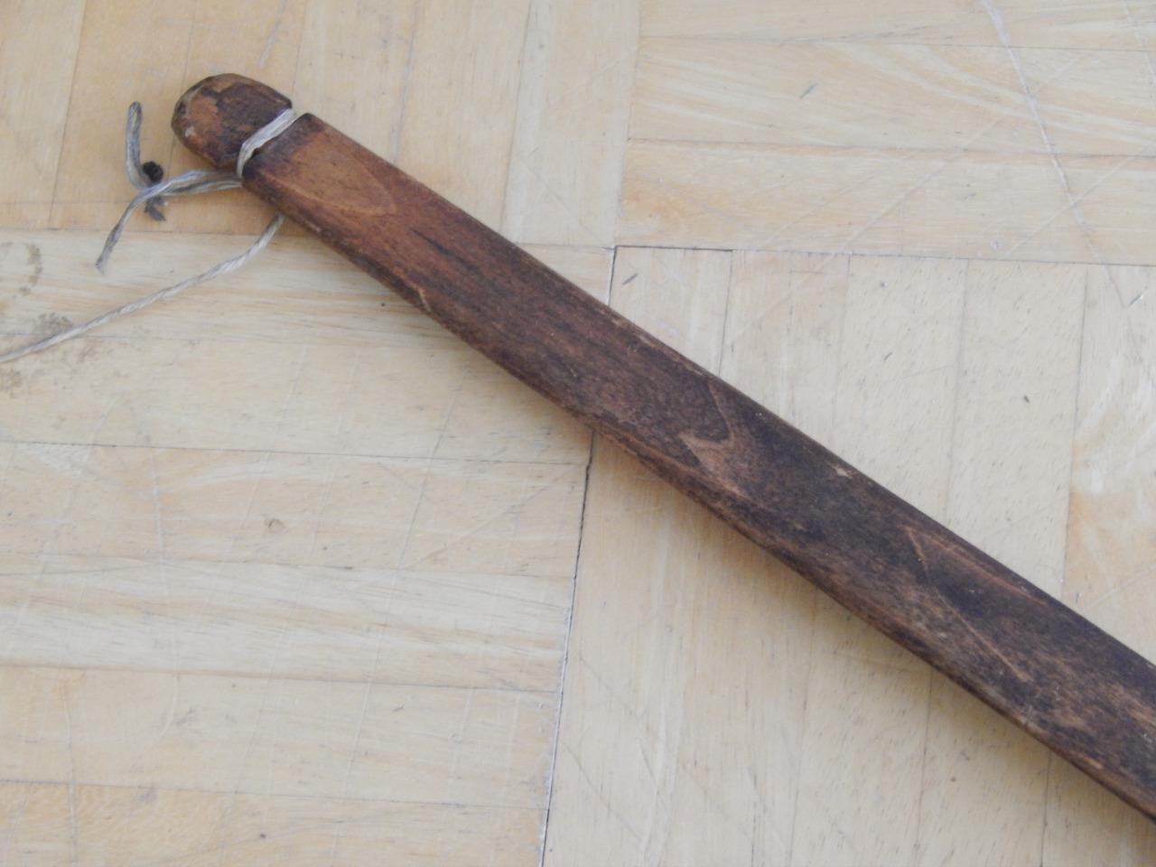 VINTAGE 48" t MID CENTURY NORTHERN PLAINS BEADED HIDE BACKED BOW - NICE !