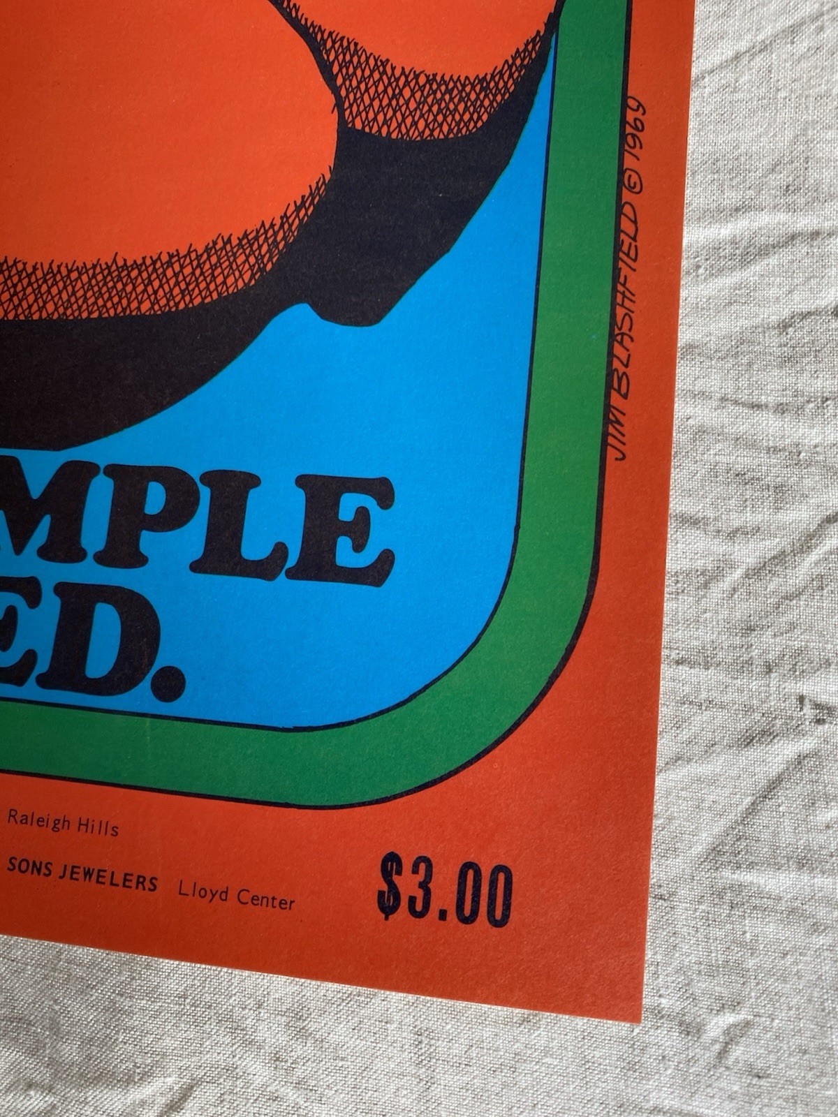 1969 Steve Miller Alice Cooper Poster Masonic Temple Portland Steve Blashfield