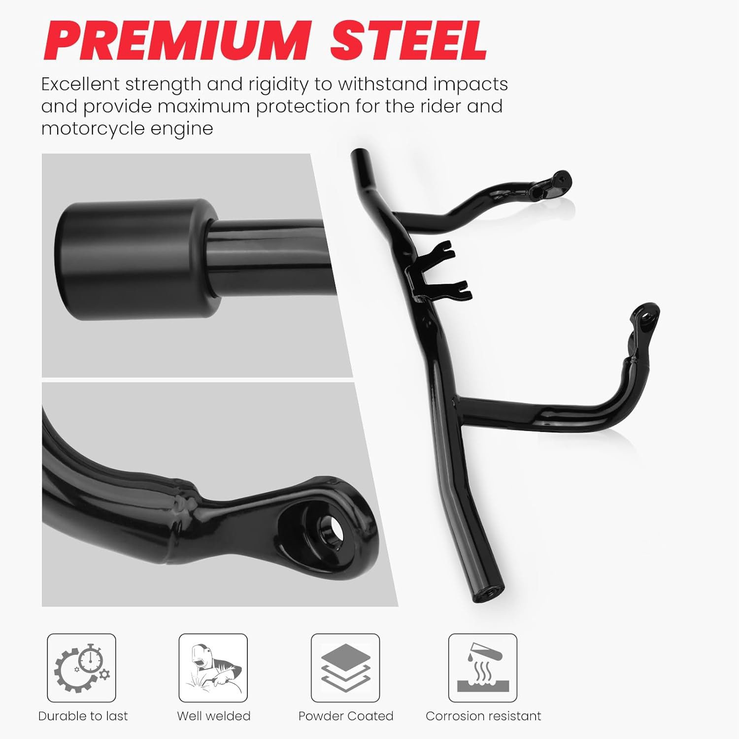 Front Rear Crash Bar Flat-Out Bar For Harley Road Glide Street Glide 2014-2025