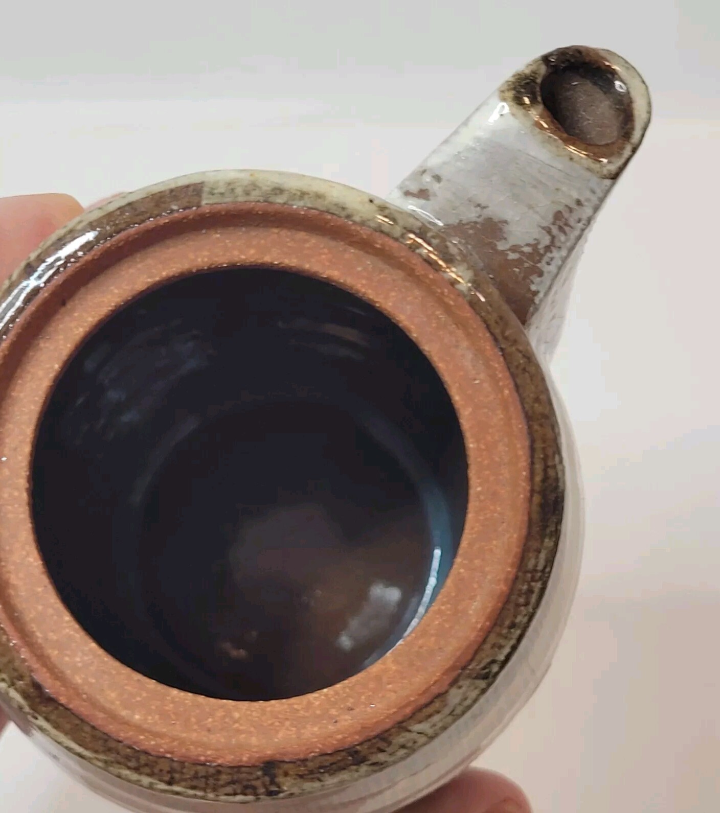 Asian Style Ceramic Saki/Sauce Server/Decor Flower Design Textured Look 4.5"