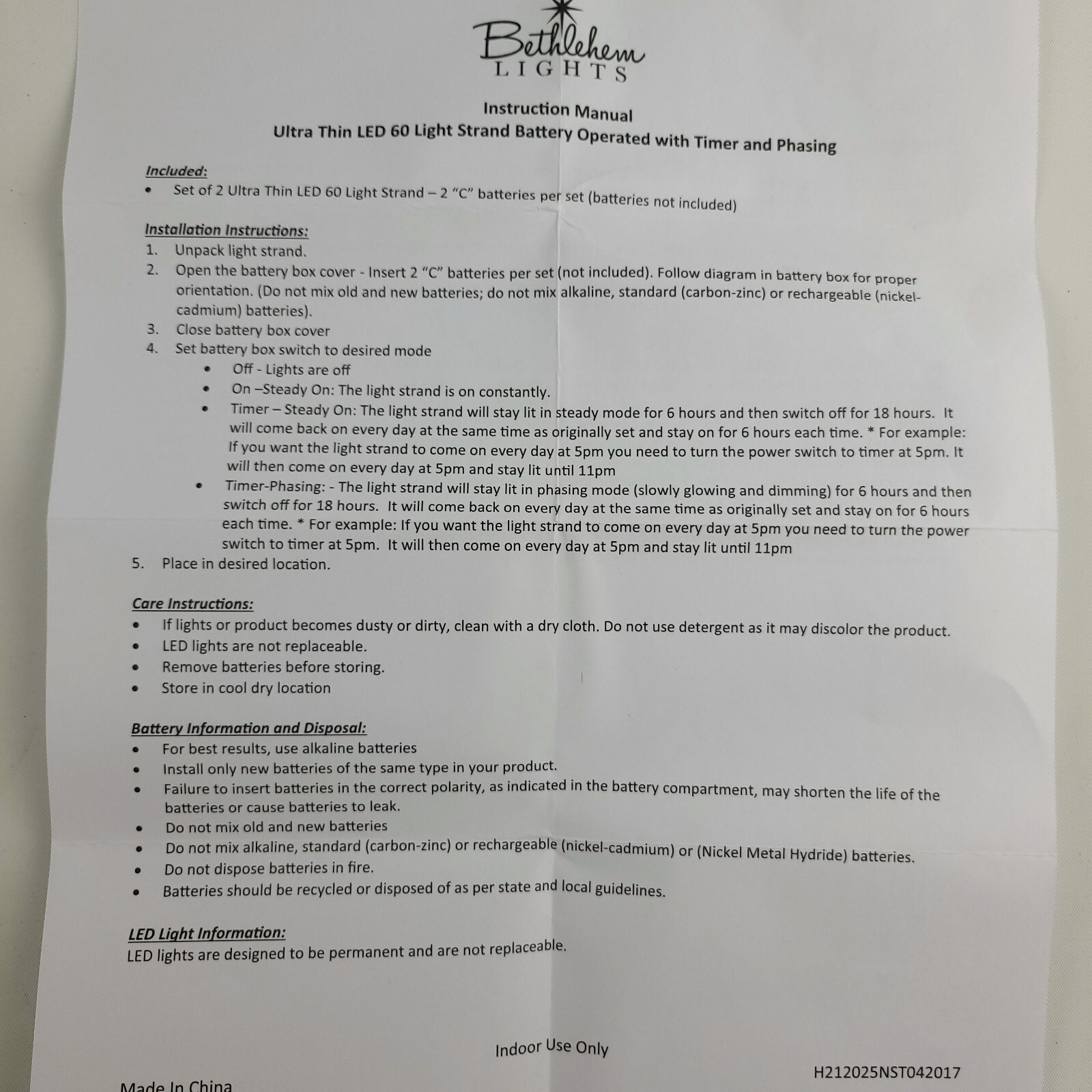 (Set of 2) 60 Mini LED Thin Wire String Fairy Lights Battery Operated Christmas