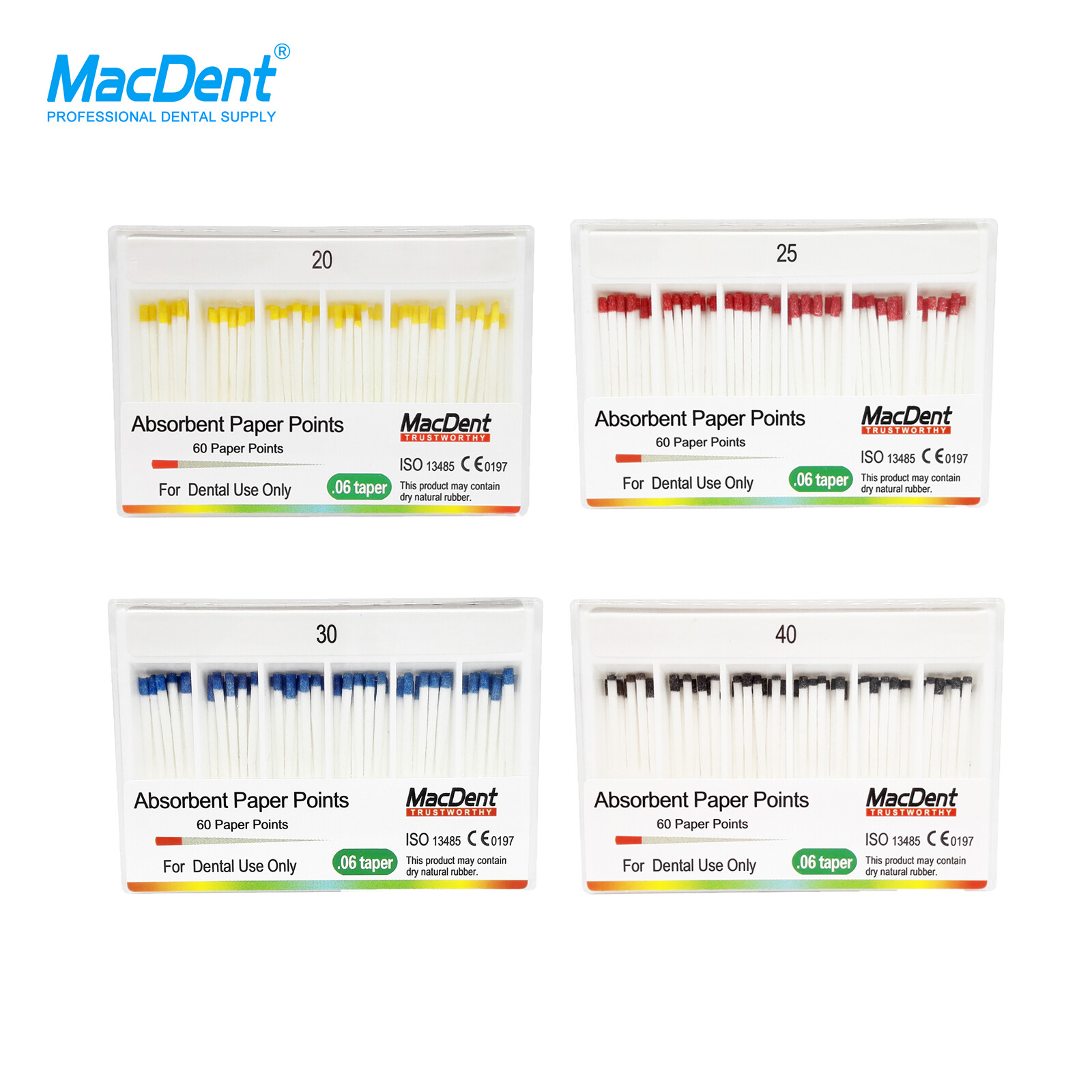 MacDent Dental Endodontic Gutta Percha Point & Absorbent Paper Obturation Points