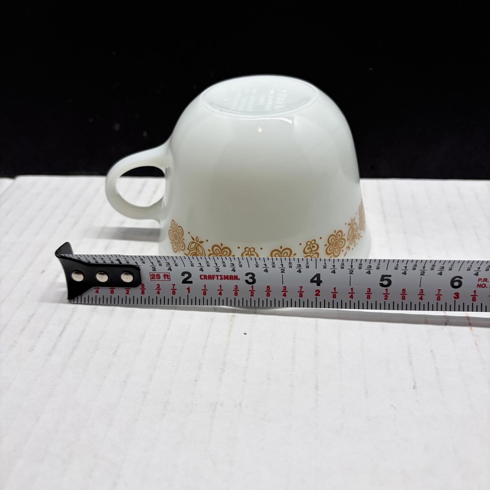 Set of 3 Vintage Corning Pyrex Butterfly Gold milk glass coffee cups