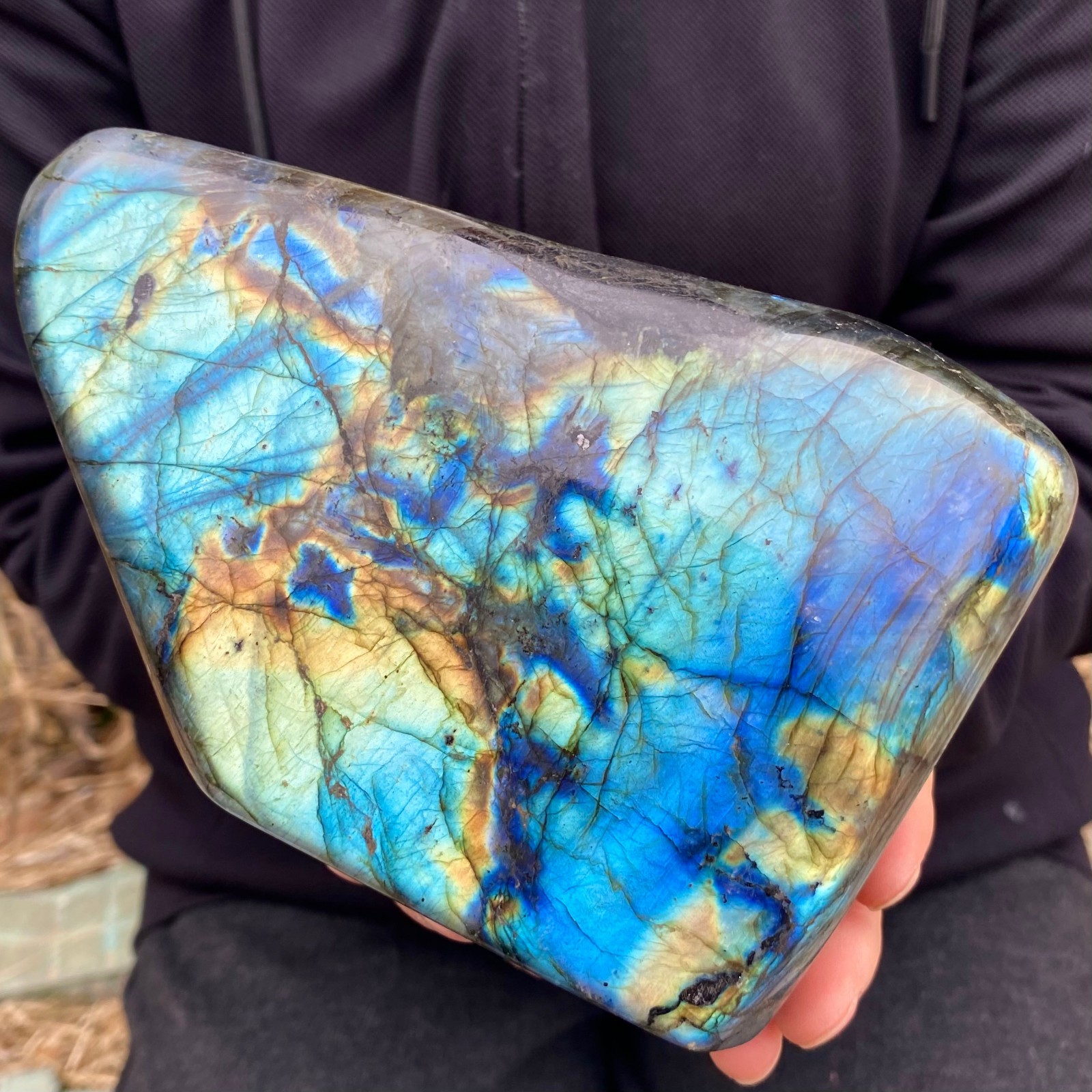 4.57LB Top natural Labrador flash moonstone quartz crystal mineral specimen