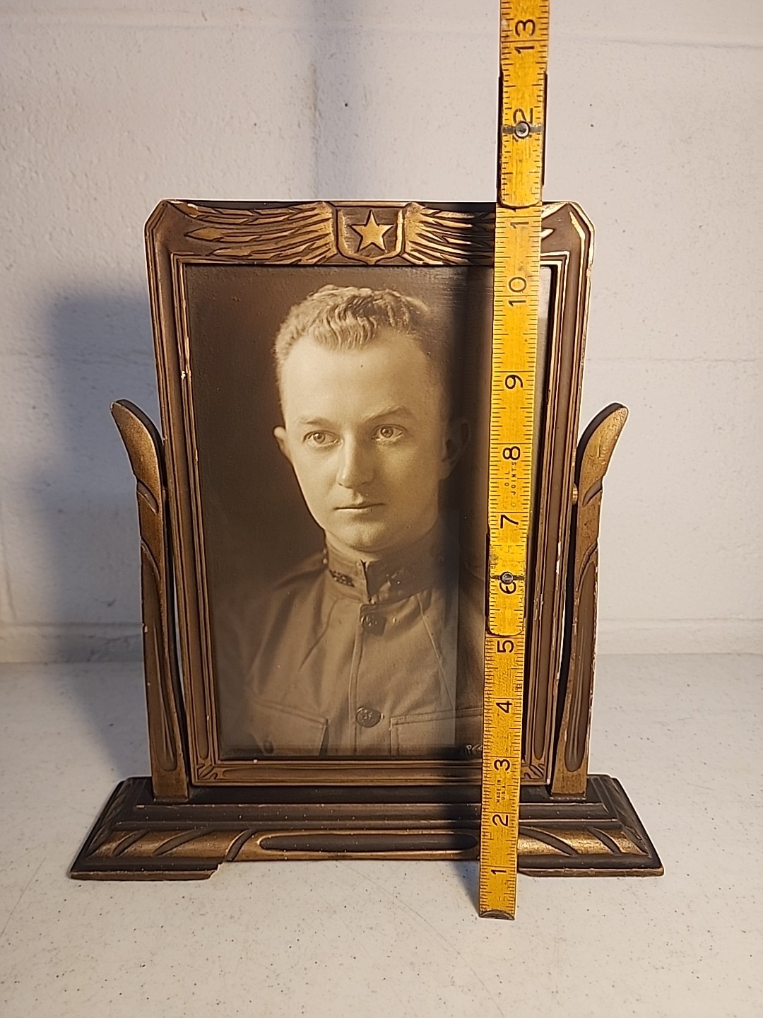 Antique WWI Military Photo In Beautiful Frame