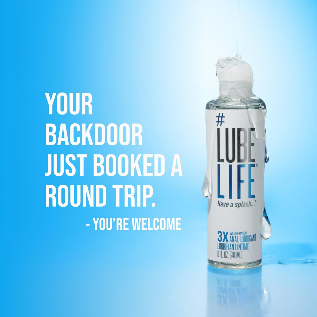 LubeLife 3X Anal Lube – Extra Thick Water Based Lube for Men, Women & Couples –