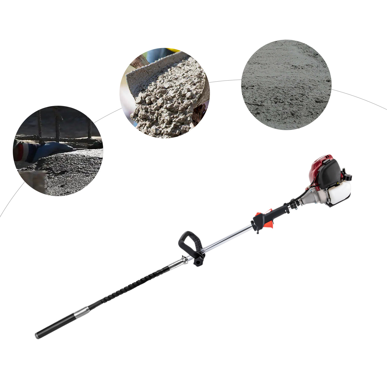 4 Stroke 35.8cc Concrete Vibrator Gas Powered Concrete Vibrating Straight-Rod US
