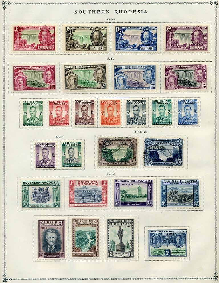 Southern Rhodesia Collection on complete Scott International Pages to 1940