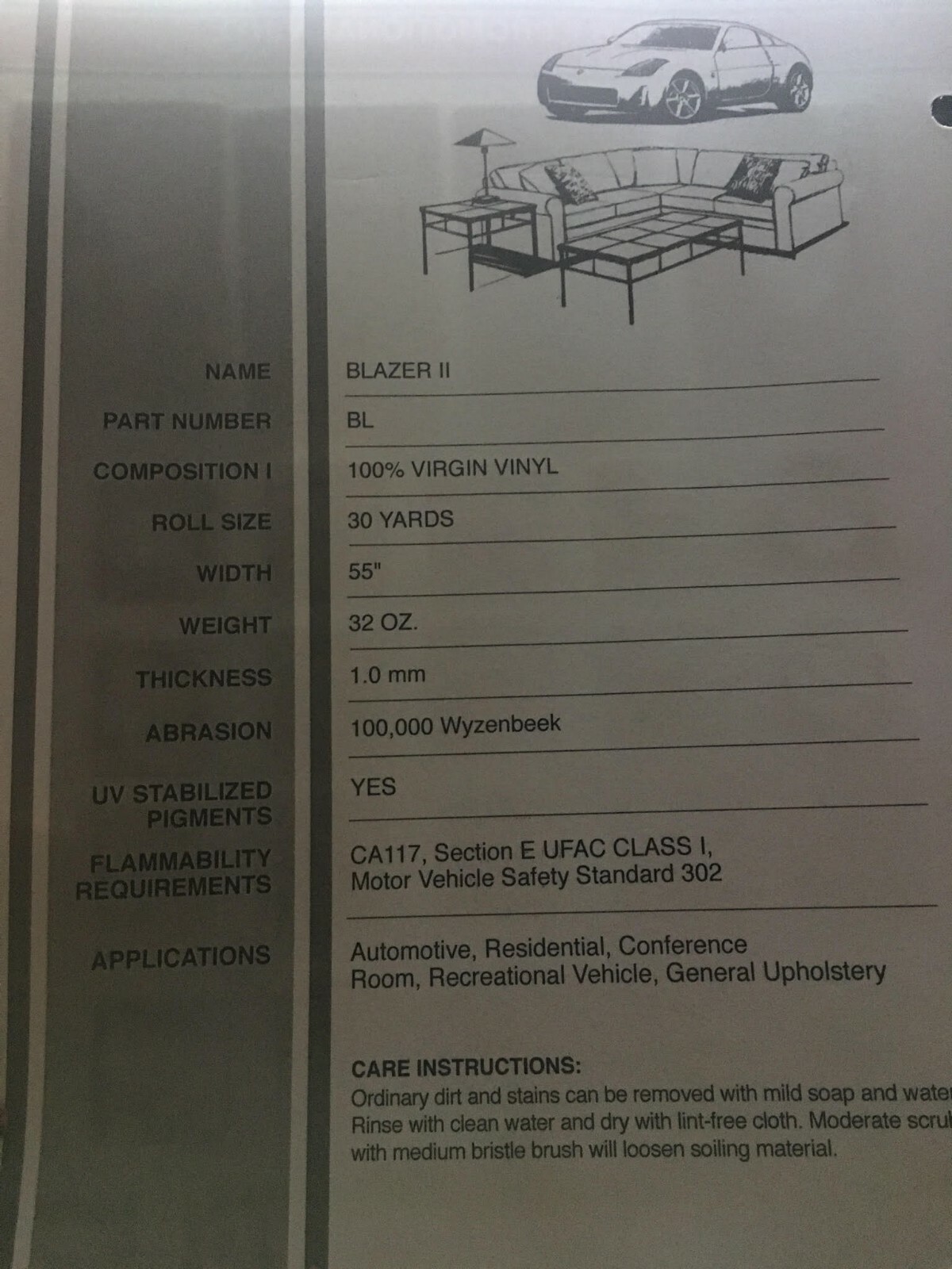 Blazer vinyl heavy duty upholstery fabric boats automotive handbags SHIPS FOLDED