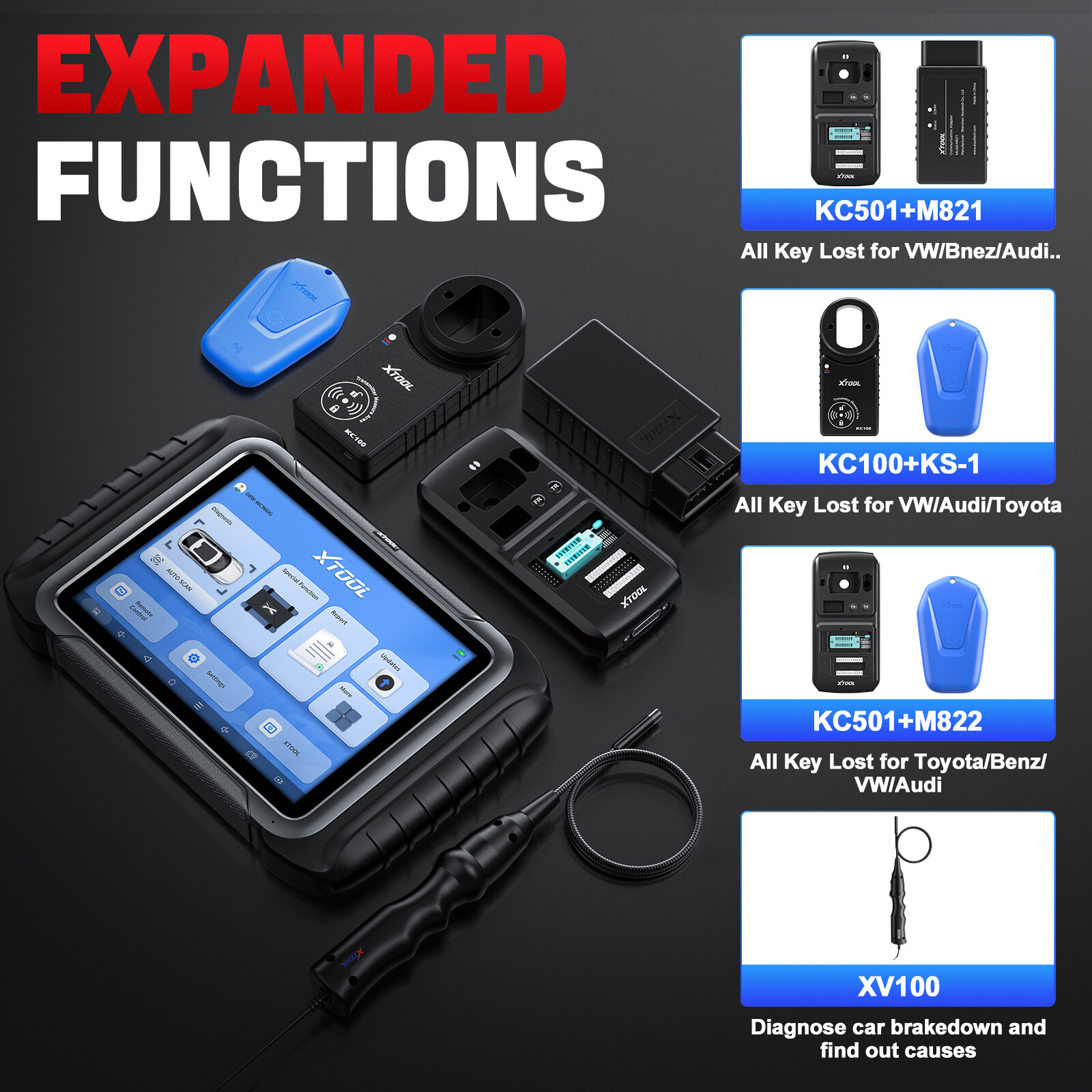 USED XTOOL D8W Auto Full Diagnostic Tool Bi-Directional WIFI Scanner Topology