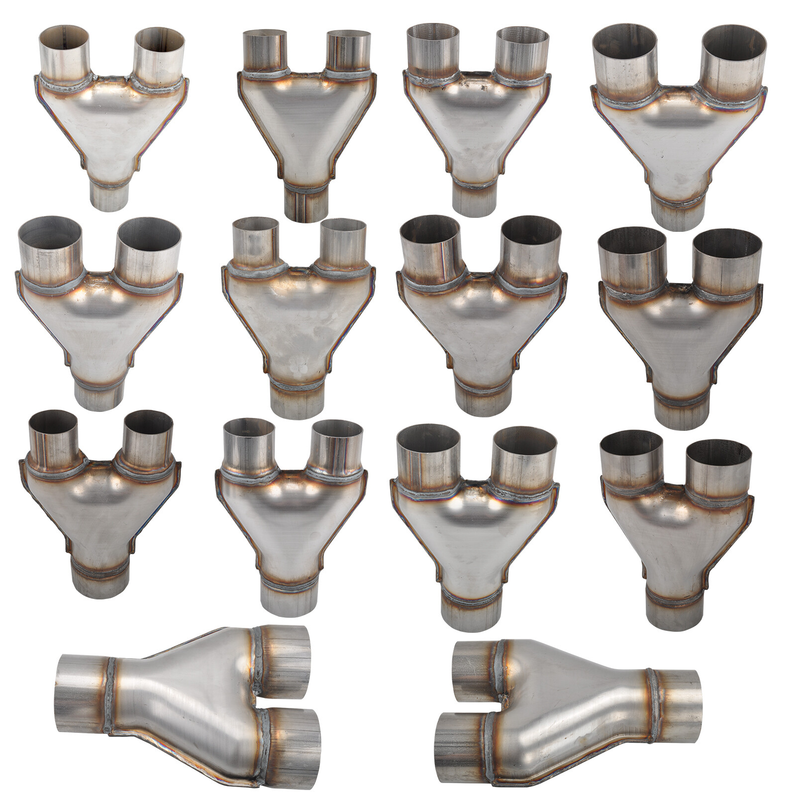 Y-Pipe Exhaust Pipe Adapter Connector 2''/2.25''/2.5''/2.75''/3''ID Single/Dual