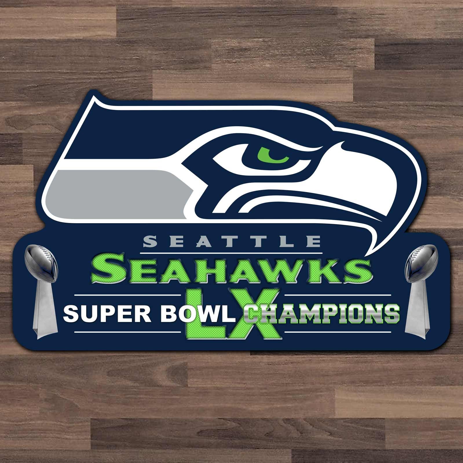 Seattle Seahawks Decal Super Bowl LX Champions Vinyl Sticker