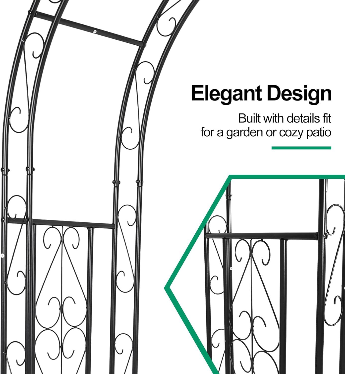 53" x 23" x 84" Outdoor Metal Garden Arbor Arch For Climbing Plants Wedding