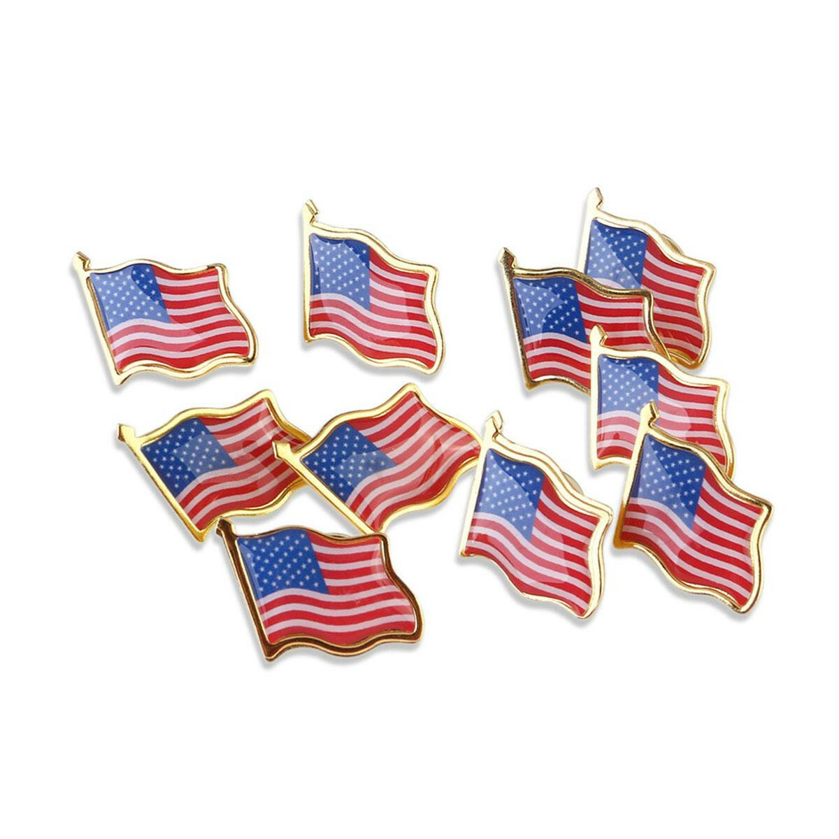20 AMERICAN FLAG LAPEL PINS United States USA Tie Tack Badge Pin SHIPPED from US