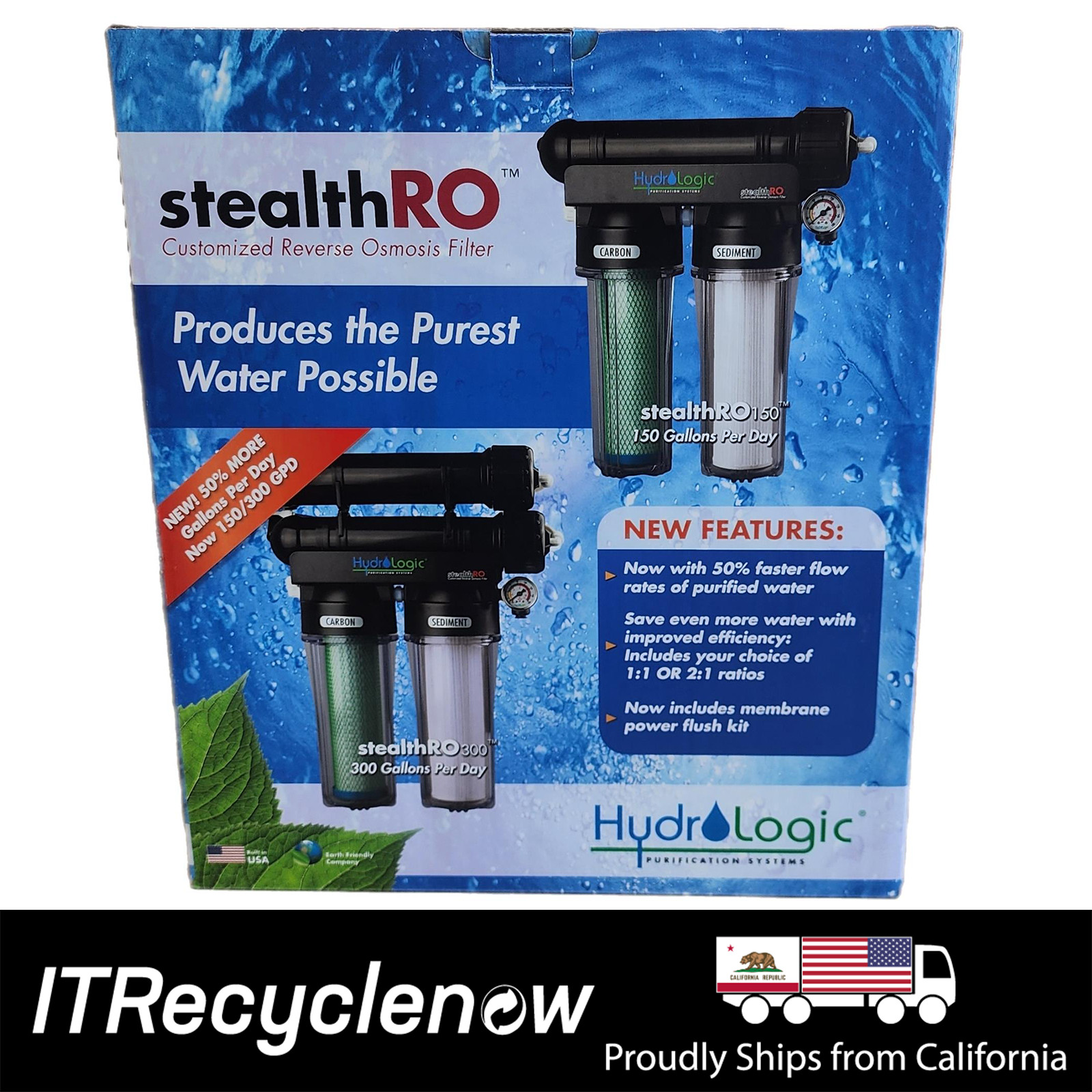 New Hydrologic Stealth-RO150 Reverse Osmosis System 150GPD Coconut Fiber Filter
