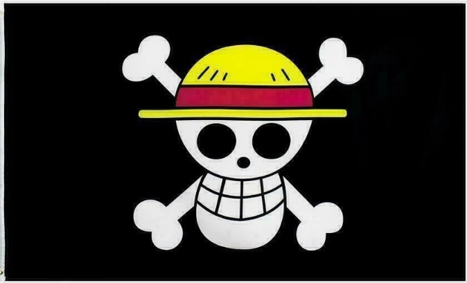 3x5 Ft One Piece Luffy's Straw Hat Pirate Flag High Quality Polyester Banner