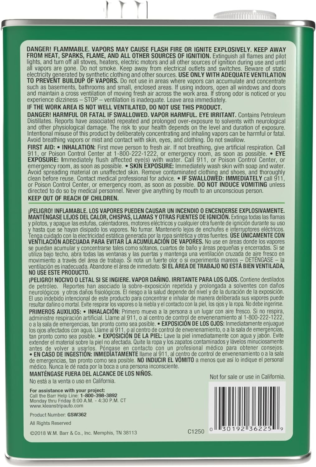Klean-Strip GSW362, Prep-All Wax and Grease, 1-Gallon