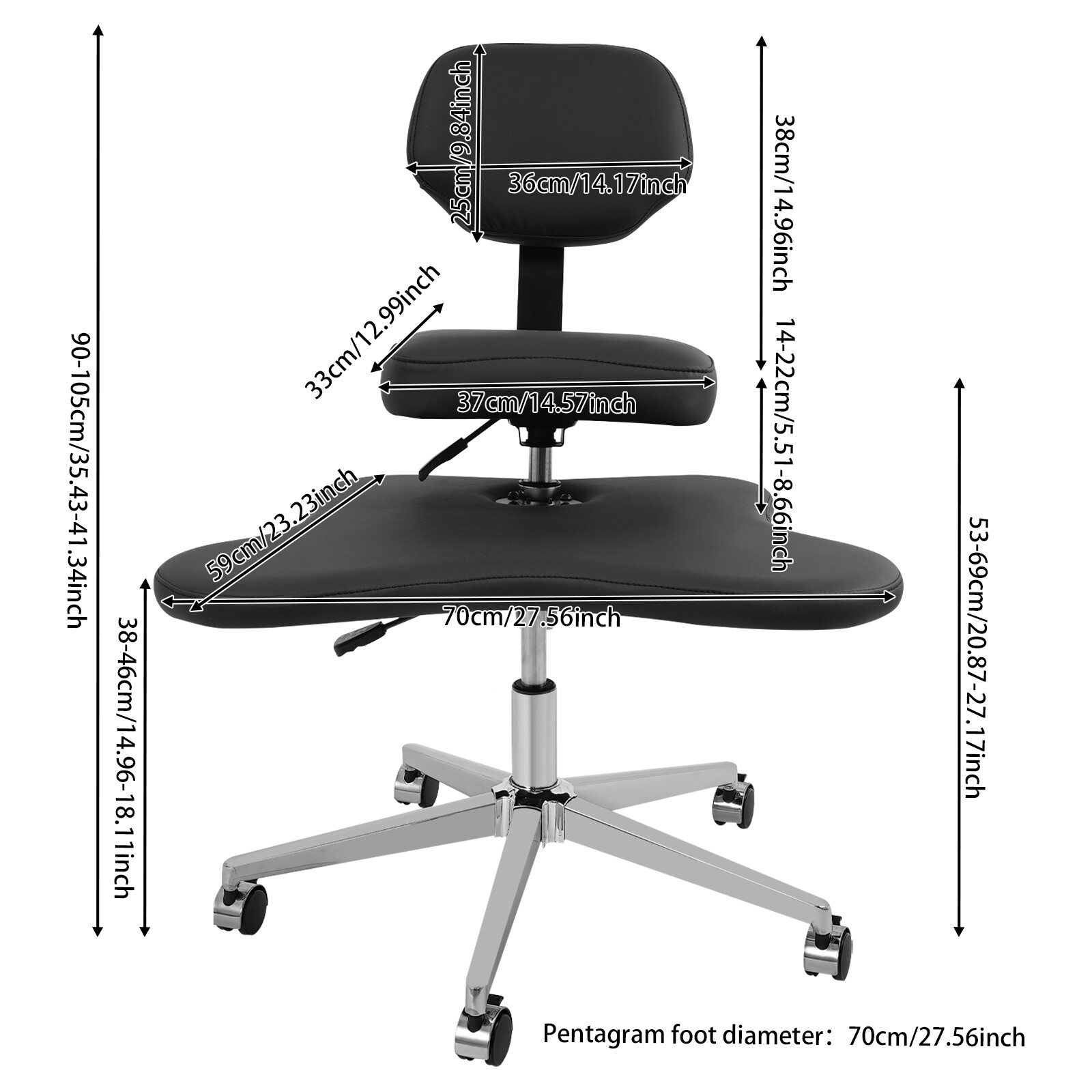 Ergonomic Meditation Chair Cross Legged Home Office ADHD Chair Adjustable Height
