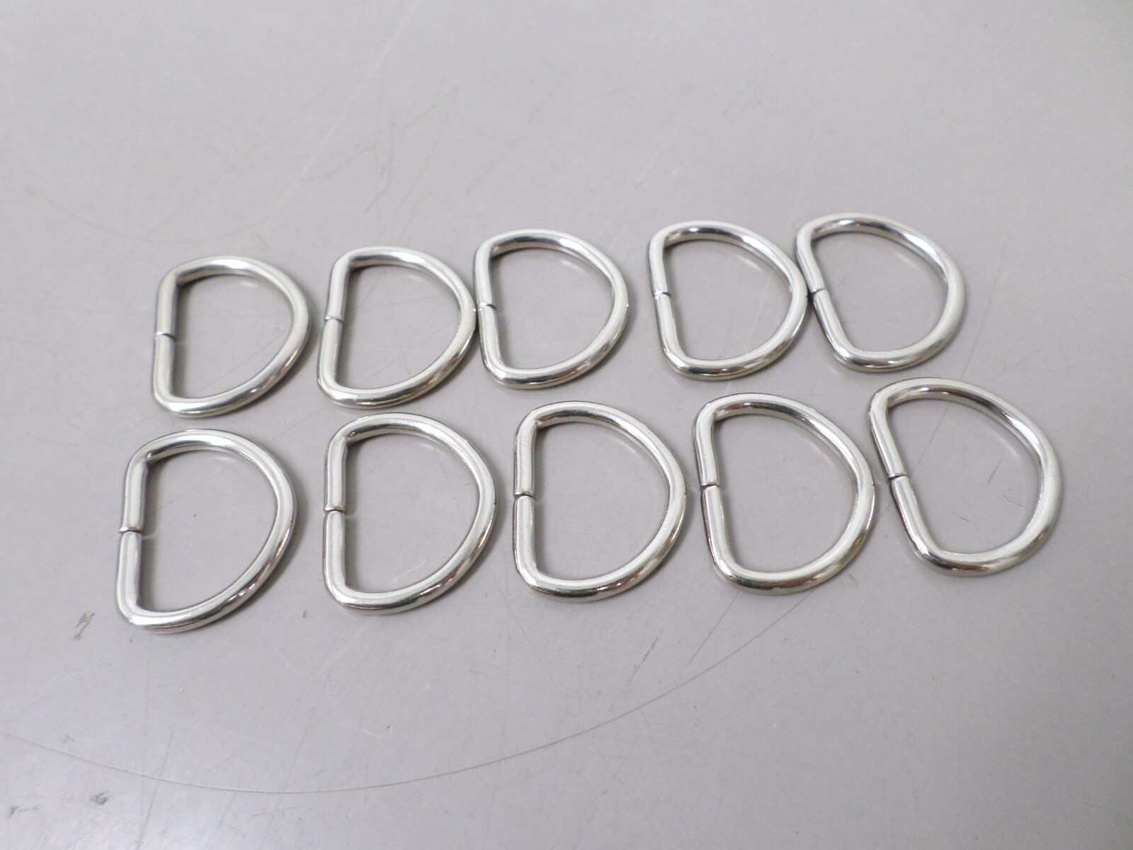 Lot of 10 - 1" ID Chrome Plated Non-Welded D-Rings For 1-Inch Wide Straps