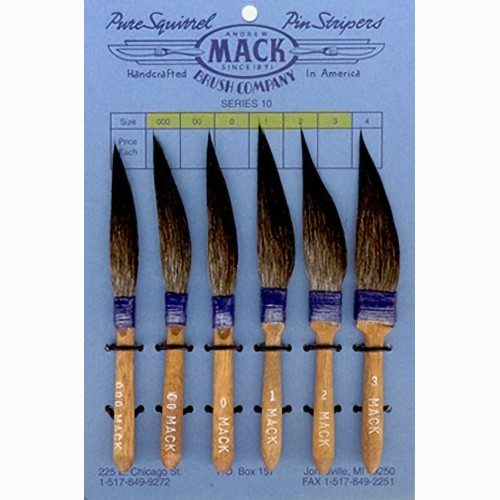 Mack Sword Striper Series 10 Pinstriping Paint Brush Choose Size #0000-#4 OR Set