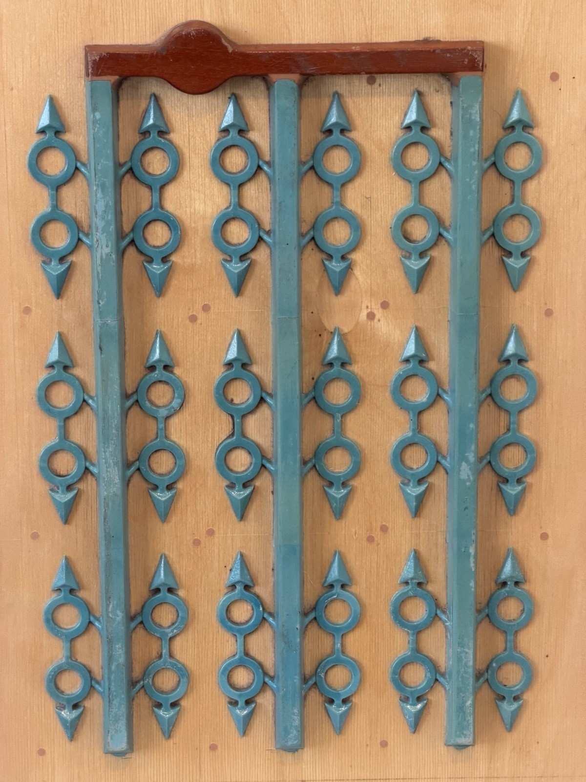 Mid Century Industrial Wood Foundry Mold Abstract Wall Art 1960 Arrows Circles