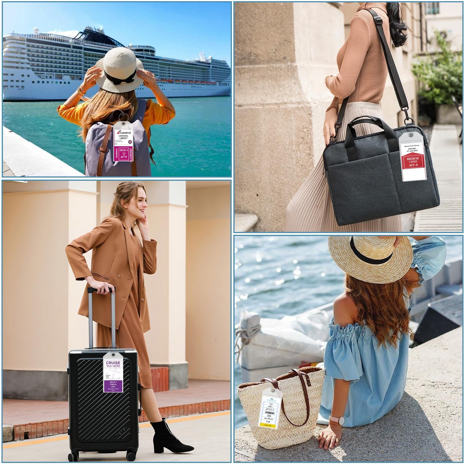 8-Pack Cruise Luggage Tag Holder, Cruise Luggage Tag Holder can be Used for 2...