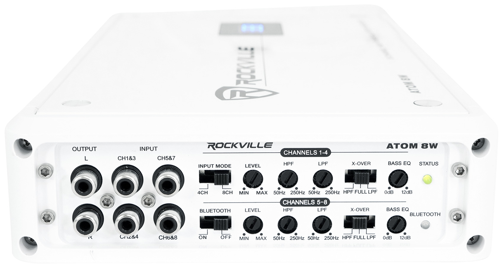 Rockville ATOM 8W 8 Channel 3500 Watt Marine/Boat Amplifier Amp w/Bluetooth