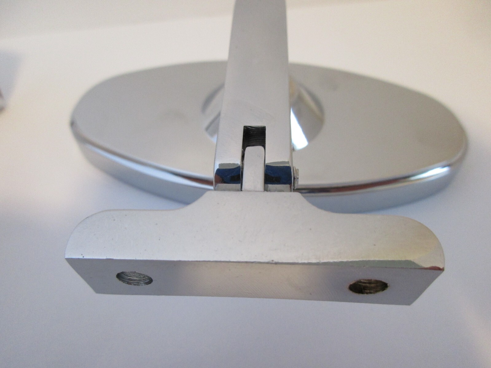 CHROME REAR VIEW MIRROR OVAL BOLT ON UNIVERSAL CUSTOM CLASSIC HOT ROD #6616