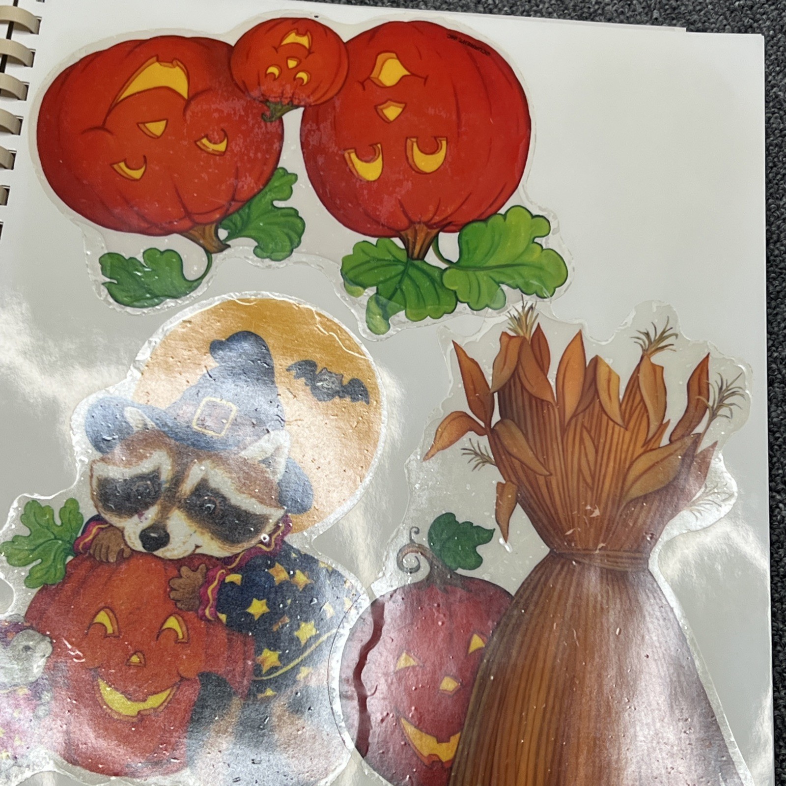 Vintage Current Inc Vinyl Clings Storage Book Holiday Stickers 1990s