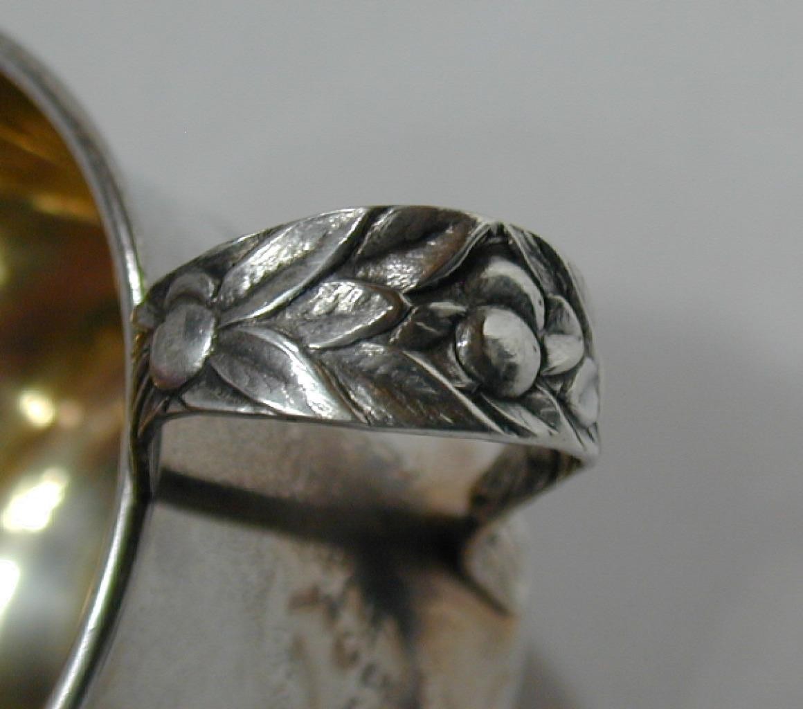 Antique Manchester Sterling 885 Art Nouveau Floral Fruit Baby Cup 925 Silver Vtg