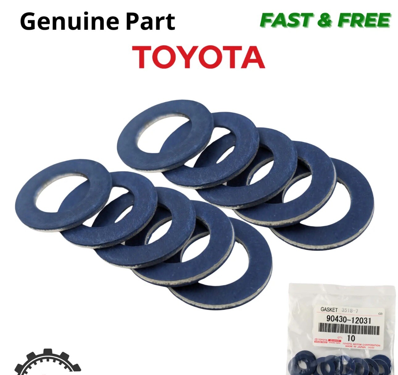 Genuine OEM Toyota 10 Replacement Oil Drain Plug Gaskets 90430-12031 Gasket NEW