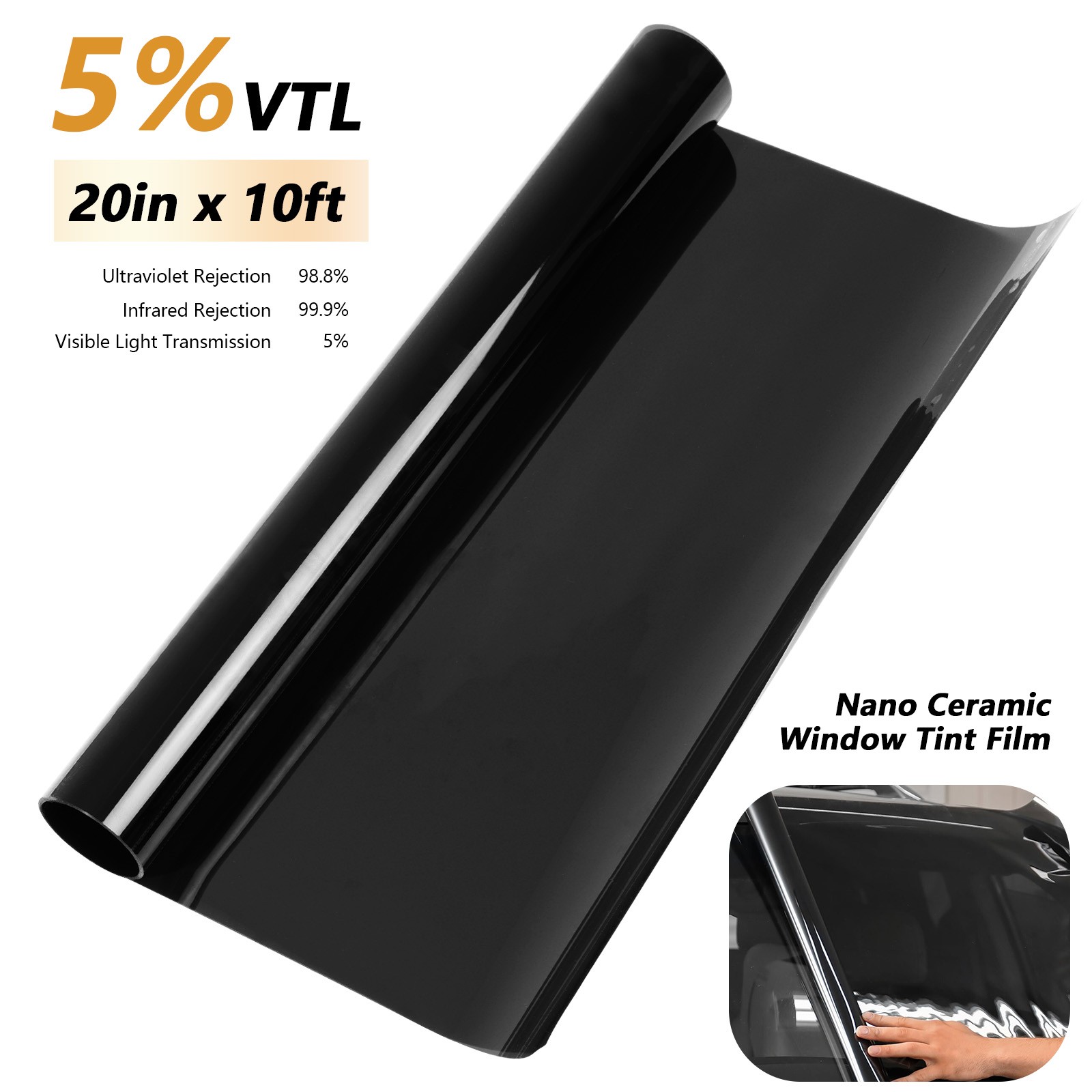 Nano Ceramic Window Tint Film 5%/20%/35% VLT Privacy Protection for Car & Home