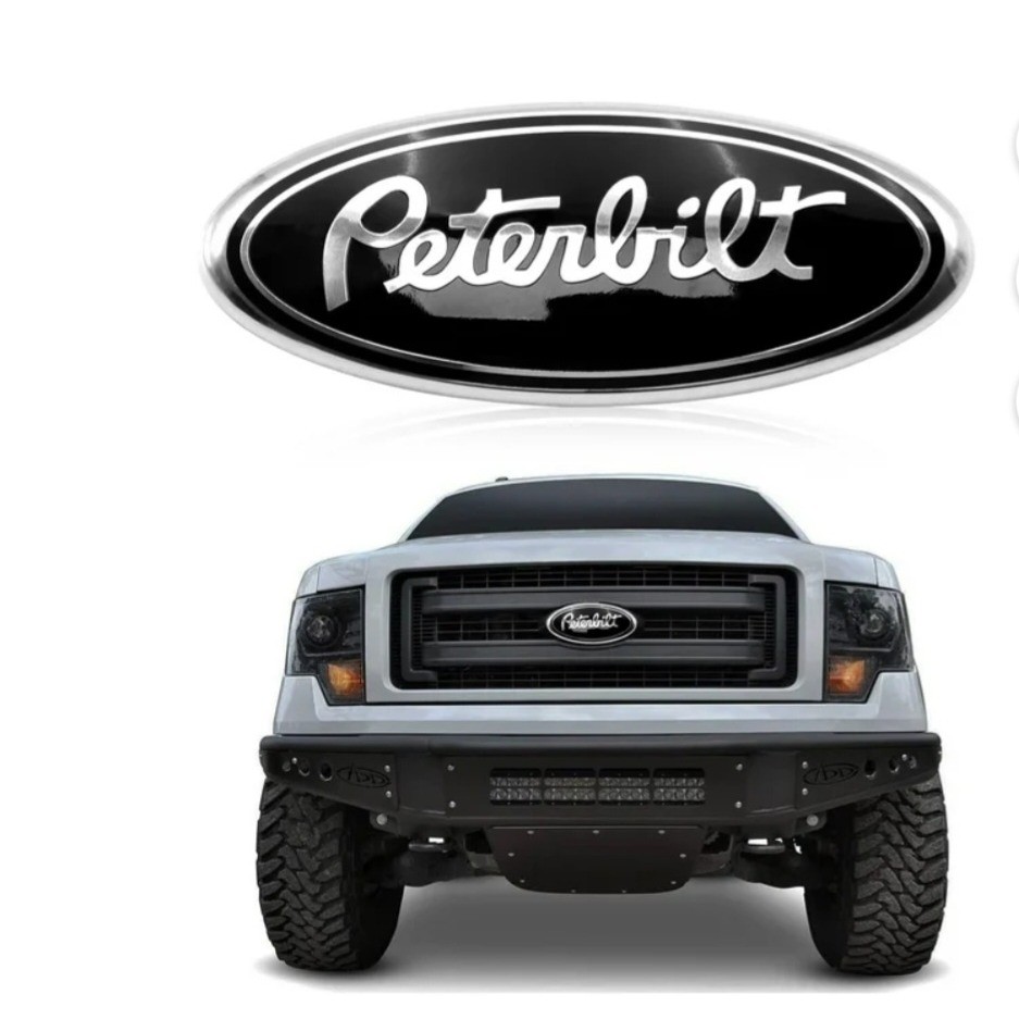 Peterbilt Emblem for Ford F150 Black Silver Grille Tailgate Badge NEW