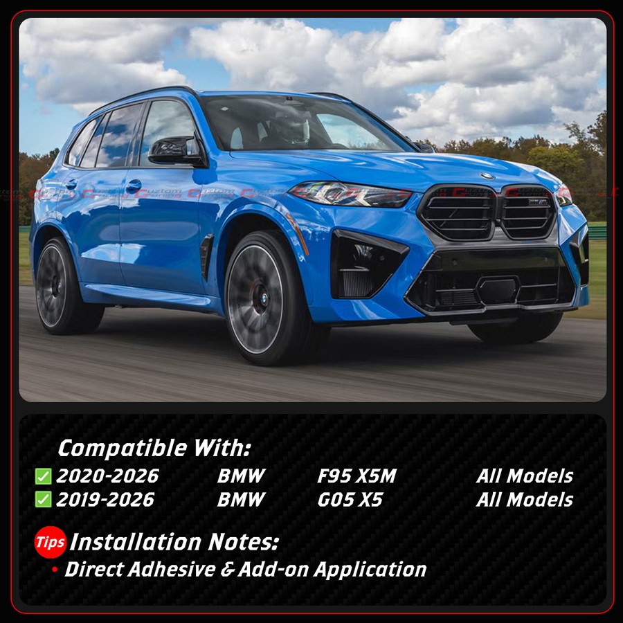 For 19-26 BMW X5 G05 F95 X5M LT Style Gloss Blk Rear Roof Spoiler Wing Extension