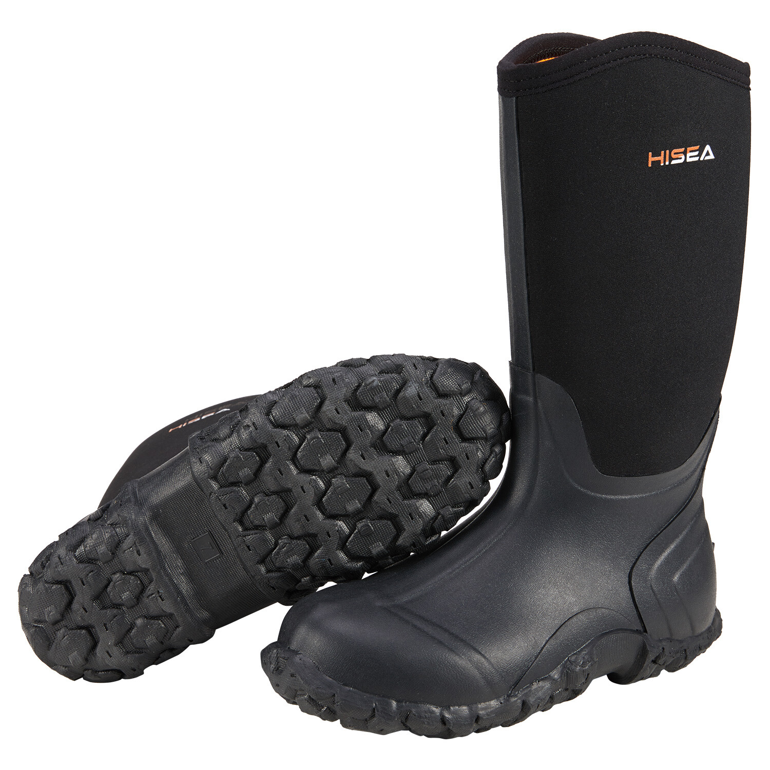 HISEA Men Mid-Calf Rain Boots Waterproof Insulated Snow Hunting Garden Mud Boots