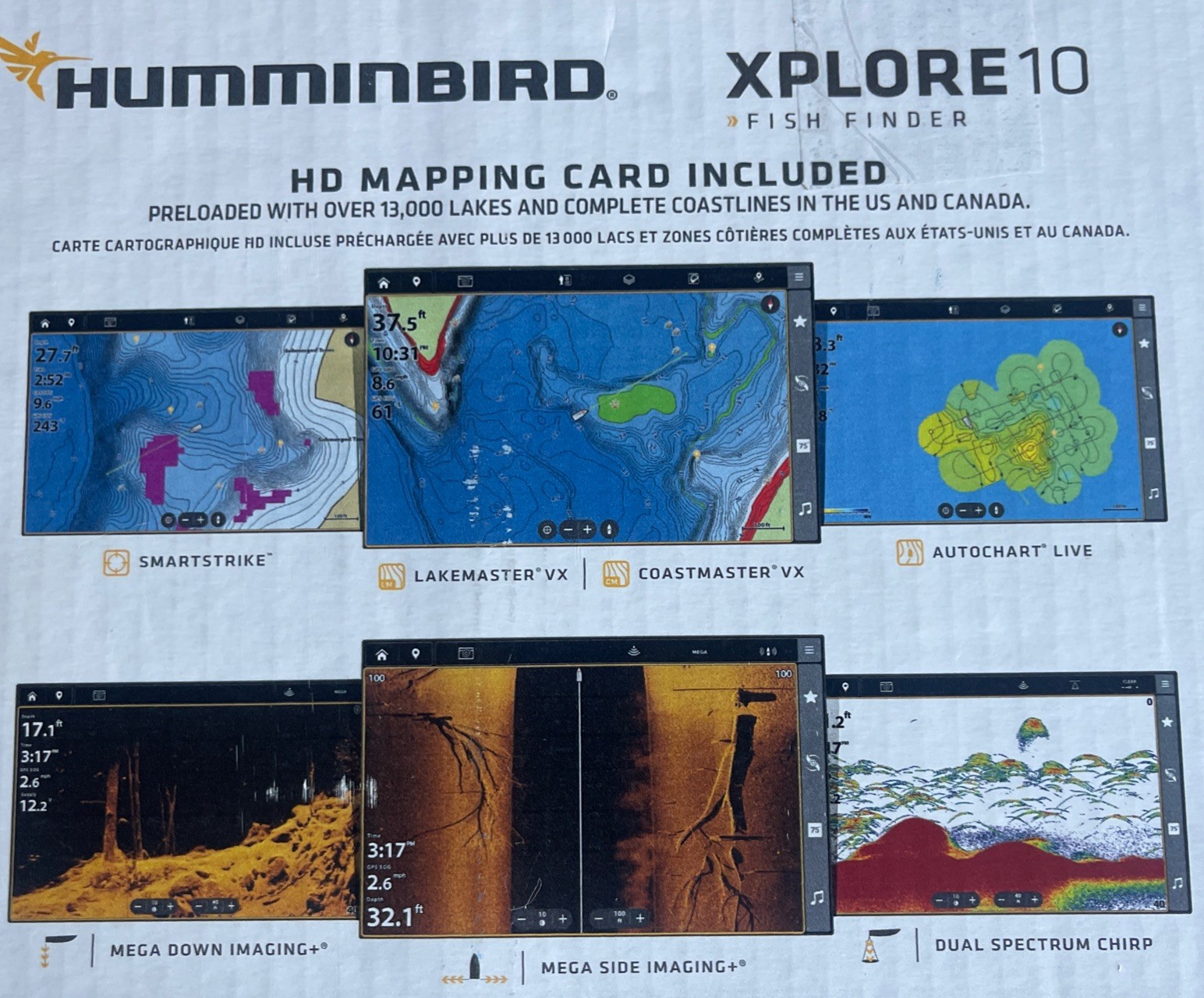 Humminbird XPLORE 10 MEGA Imaging CHIRP Sonar GPS Bluetooth Control Head Only