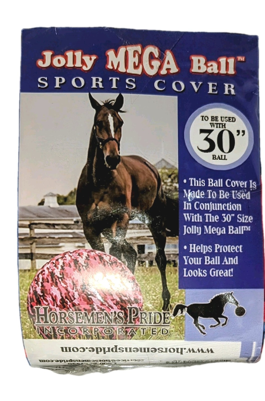 Horsemen's Pride JOLLY MEGA BALL Sports Cover Red Blue Soccer Horse Play 30" NEW