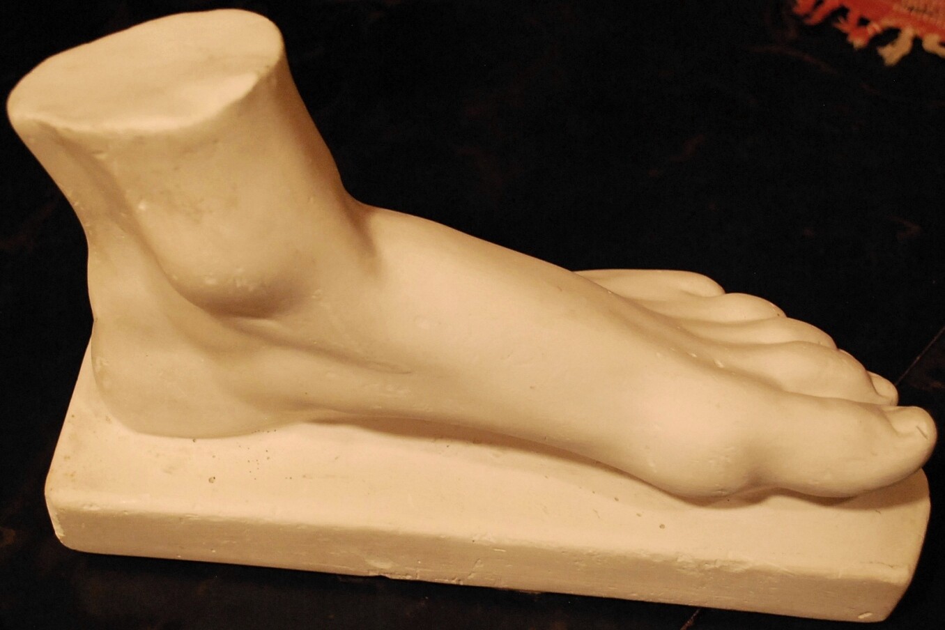 Antique Life Sized MALE HUMAN FOOT PLASTER CAST SCULPTURE 1920s European Art 10"