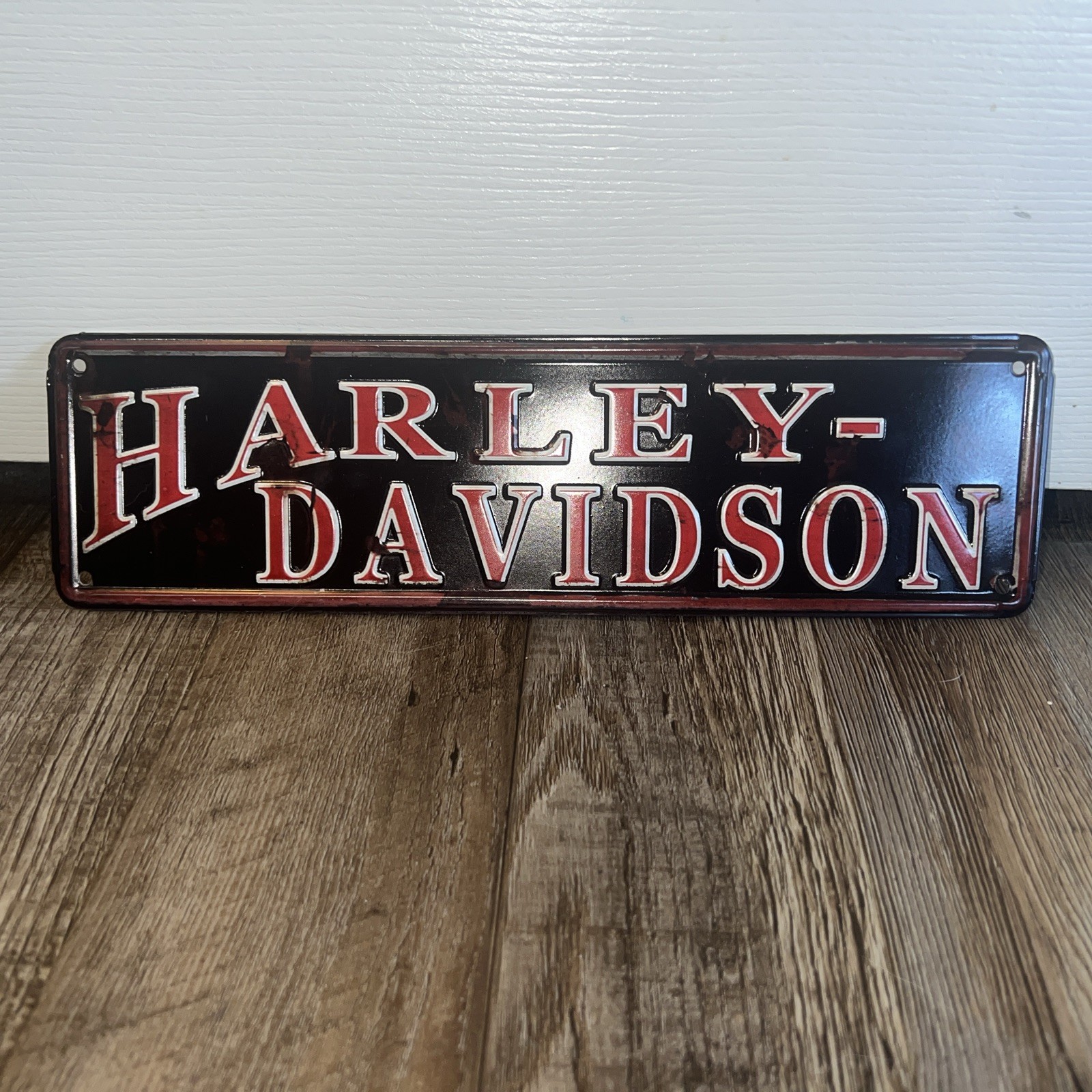 Harley Davidson Sign 3&1/4” By 11&3/4” New With Weathered Look