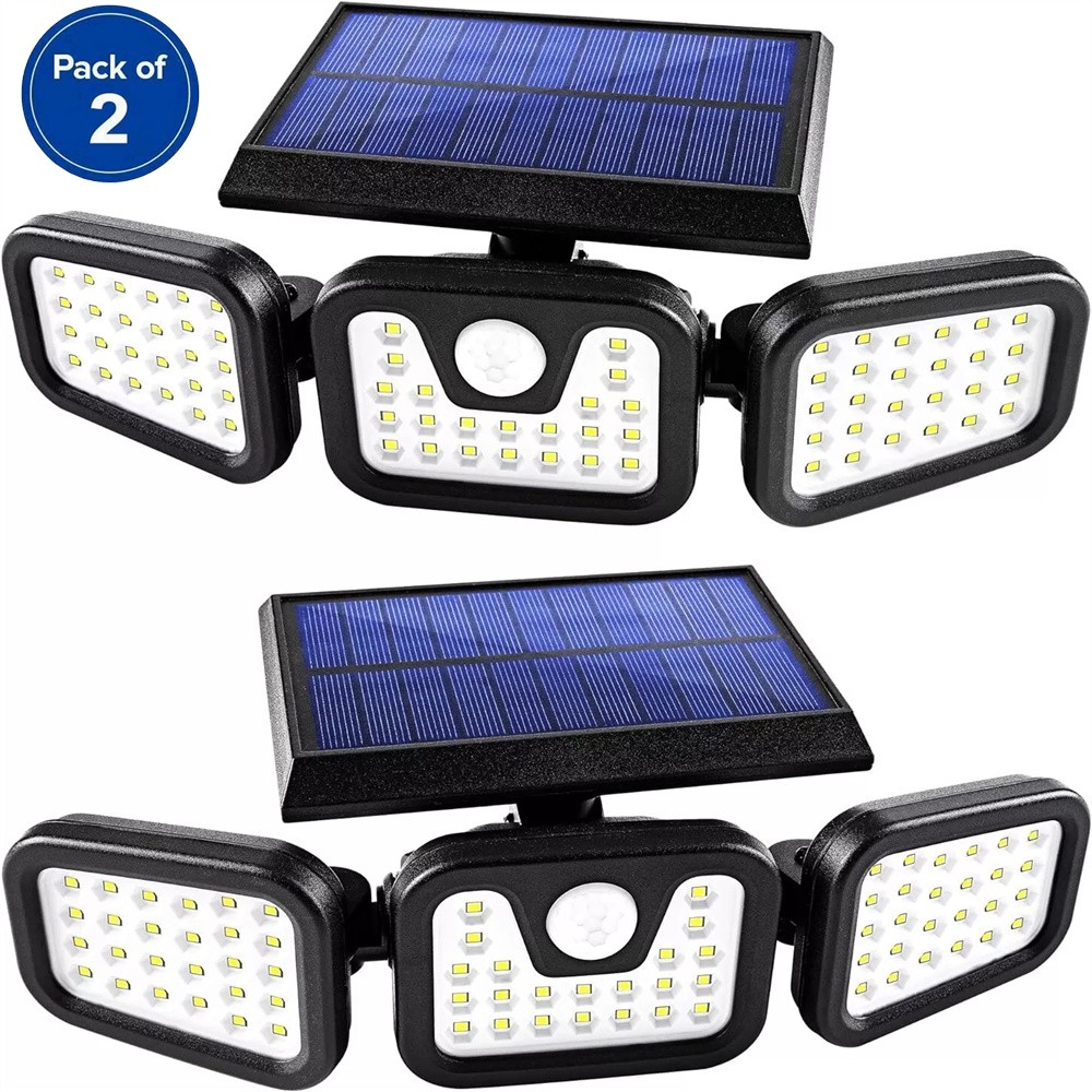 2 Pack LED Motion Sensor Solar Lights ,Outdoor IP65 Waterproof Security Lamp