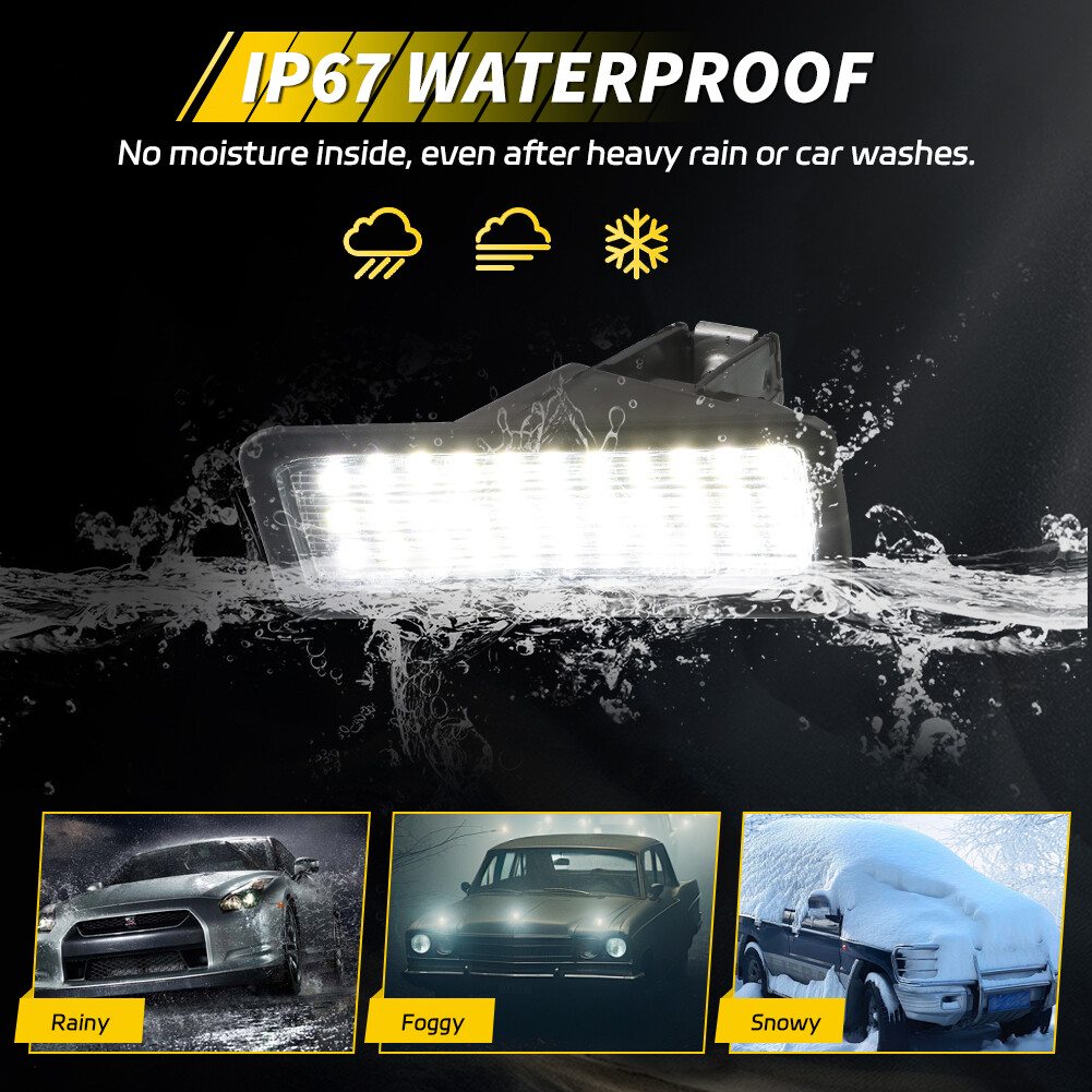 OE-Fit White 18-SMD Full LED License Plate Lights Kit For 19+ RAM 1500, 20+ 2500