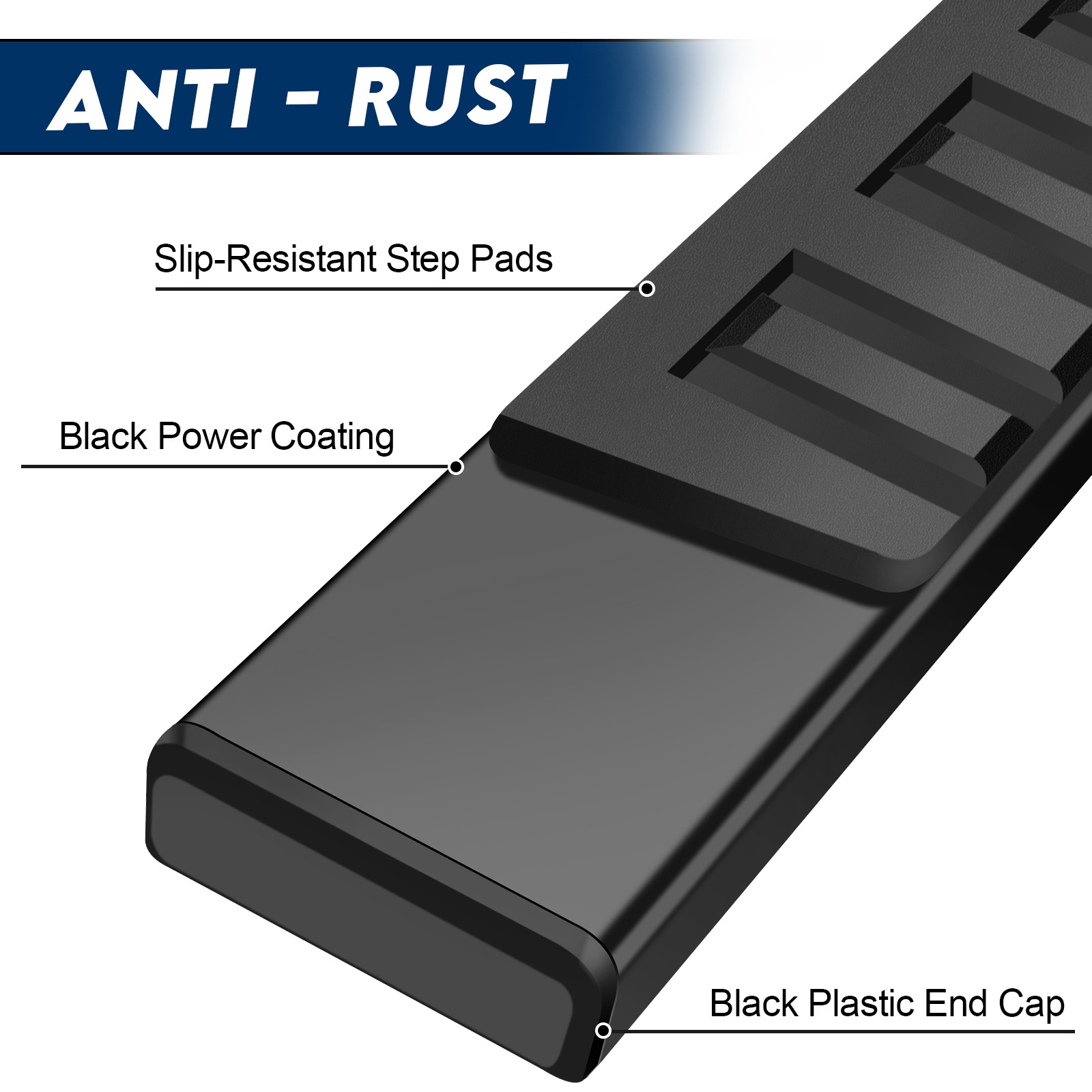 For 07-18 Silverado/Sierra 1500 Double/Extended Cab 6" Running Board Side Step