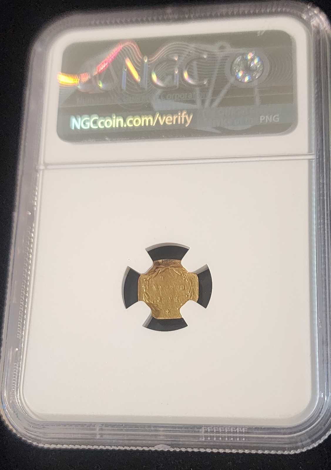 1871 OCTAGON LIBERTY 50C GOLD MOUNT REMOVED COIN NGC-BG927