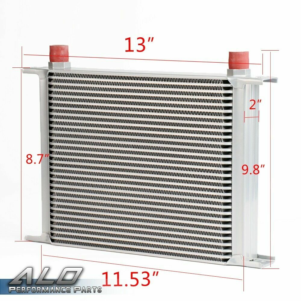 Universal 30 Row 10AN Engine Transmission Oil Cooler+7" Fixed Fan Kit
