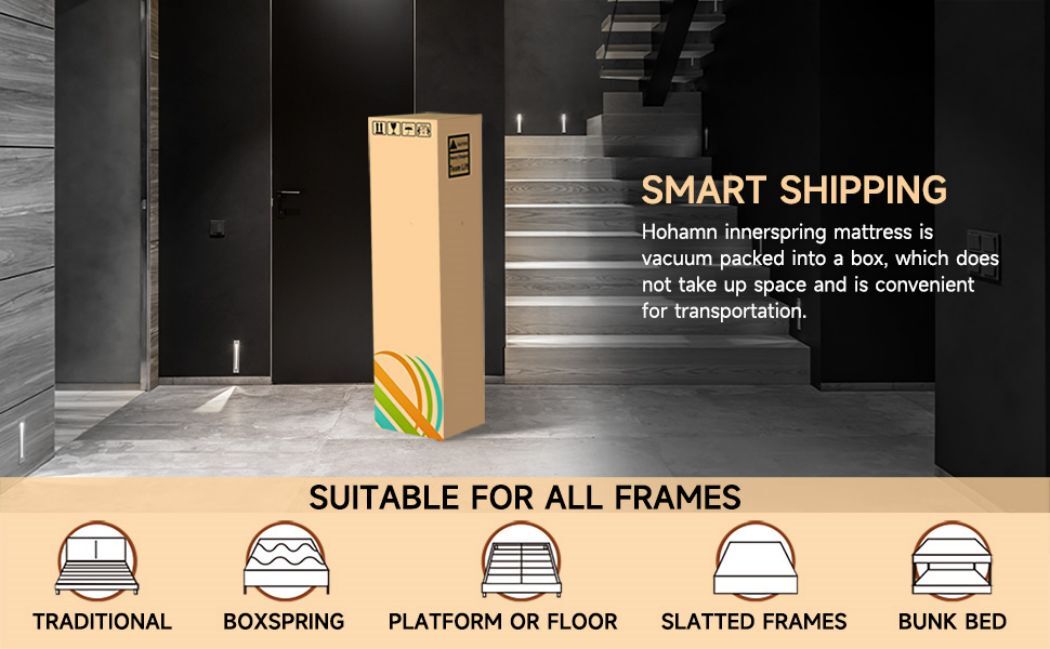 12" 14" Mattress in a box Twin Full Queen King Hybrid Spring Medium Firm Black