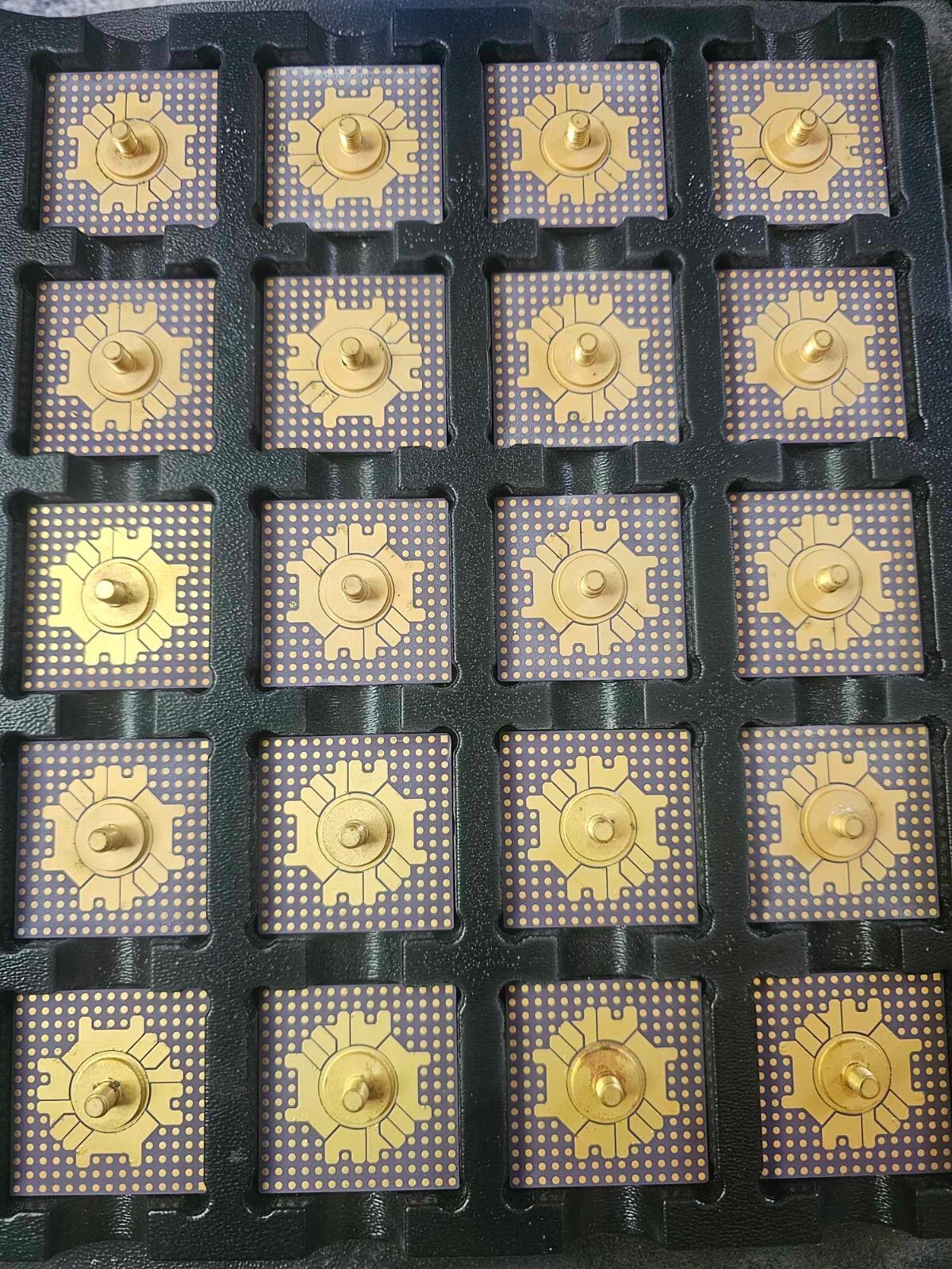 2x Vintage Military Army Aerospace Gold Purple Ceramic Dual Port High Speed Ram