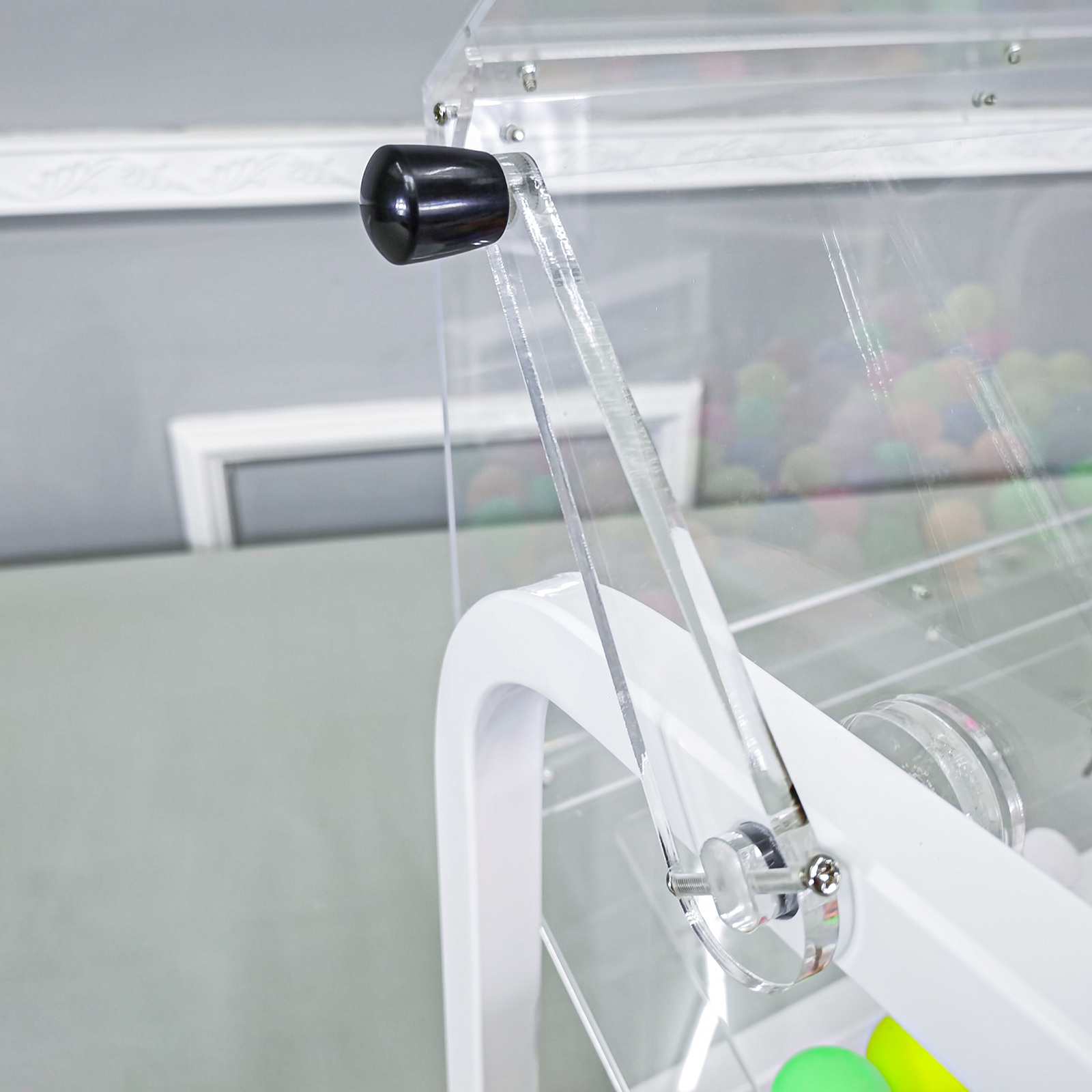 30x18x20" large Clear Acrylic Raffle Drum Metal Stand, Lucky Draw Ticket Box